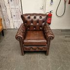 Scott Classic Chesterfield Eetkamerstoel – Antiek Bruin, Leer thumbnail 2