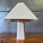 Vintage Jaren 70 Wit Metalen Post Modern Design Tafellamp thumbnail 3