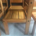 6 Grenen Eetkamerstoelen, Zweden Jaren 70 thumbnail 3