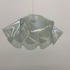 Mid-Century Minimalist Folded Glass Hanging Lamp, 1980’S thumbnail 4