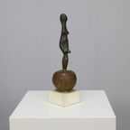 Sculpture Female Figure On Apple By Godfried Pieters thumbnail 4