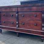 Antiek Engelse Mahonie 8 Ladenkast - Dressoir 180 Cm Breed thumbnail 20
