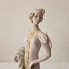 Vintage M.p Capodimonte Sculpture Woman Figure With Umbrella thumbnail 9