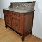 Vintage Frans Dressoir Commode, Ladekast Badkamermeubel Met Marmer Blad 112 thumbnail 8