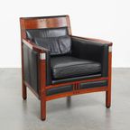 Schuitema Art Deco Design Fauteuil Uit De Decoforma Serie Met Zwart Leer thumbnail 2