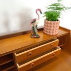 Zweeds Teak Secretaire Met Lades En Uitschuifbaar Blad, Bureau thumbnail 13