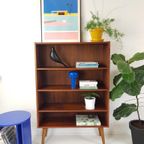 Vintage Deens Boekenkastje Schuine Pootjes Teak thumbnail 7