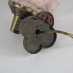 Art Deco - Wall Mounted Lamp With Marble Like Pink Glass - Brass Base thumbnail 10
