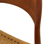 Set Van 4 Eetkamerstoelen Eetstoelen Arne Hovmand Olsen Deens Design Vintage Papercord thumbnail 7