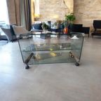 Vintage Glazen Bar Cart / Bijzettafeltje Gallotti & Radice thumbnail 4