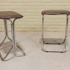 Set Van 2 Vintage Chrome En Vinyl Kruks Krukjes thumbnail 15