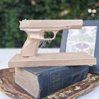 Decoratieve Gun, Goudkleurig Wapen, Pistool Op Houder thumbnail 5