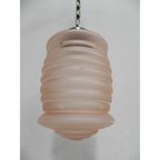 Art Deco Hanglamp Met Roze Matglazen Kap thumbnail 5