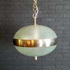 Vintage Hanging Lamp Made Of Glass And Chrome thumbnail 4