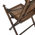 Officer’S Chair - Wooden Frame, Wicker Seat And Leather Arm Straps - Military Campaign Style thumbnail 9