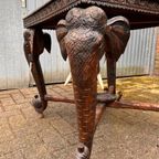 Summer Sale! Antieke Anglo Indian Olifant Tafel Vintage thumbnail 3