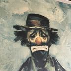 Clown - Midcentury Vintage Prent Van Verdrietige Clown Door Bardot - Jaren 60 Illustratie thumbnail 5