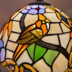 2 Beschikbaar Vintage Art Nouveau Stijl Papegaai Glas In Lood thumbnail 5