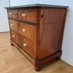 Vintage Frans Dressoir Commode Ladekast Badkamermeubel Met Marmer Blad 811 thumbnail 9