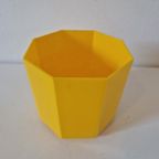 Jaren 70 Kunststof Vintage Bloempot Retro Pot Gele Bloempot thumbnail 2