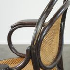 Zeer Charmante, Elegante, Vintage Bentwood Thonet Design Bistro Stoel Met Comfortabele Armleggers thumbnail 14