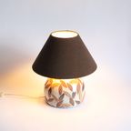 Studio Ceramic Table Lamp With Leaves, France 1960S thumbnail 12