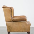 Prachtige Schapenleren Oorfauteuil Met Een Zeer Mooie Kleur En Patina thumbnail 4
