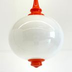 Space Age Hanglamp Met Melk Glas Bol thumbnail 11