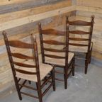 Oud Eiken Knopstoelen 3 Stuks thumbnail 8