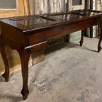 Oude Toonbank, Vitrine-tafel, Sidetable, Pronktafel. L 180cm thumbnail 2
