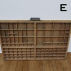 Brocante, Bruine Antieke Houten Letterbak, Wanddecoratie E thumbnail 5