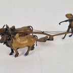 Indonesische Boer Met Ossen Die Zijn Land Ploegen Koper 1920 thumbnail 5