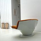 Vintage Space Age Fiberglass Fauteuil Opnieuw Bekleed thumbnail 3