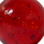 Handmade - Murano - Presse Papier / Paperweight - Red With Bubbles thumbnail 6
