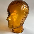 Glazen Hoofd 70S - Geel / Bruin thumbnail 2