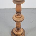 Vintage Brutalist Eiken Houten Kandelaar ‘70 Hout Japandi thumbnail 5
