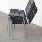 Giancarlo Vegni Fasem Italy Stripe Zadelleer Stoelen Vintage Design thumbnail 21
