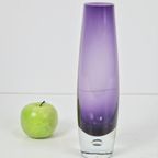 Vintage Scandinavische Design Vaas Paars Glas ‘60 Art Vase thumbnail 7
