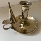 Antieke Kandelaar In Massief Koper thumbnail 7