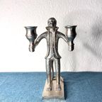 Kandelaars Aapje, Wit Metaal thumbnail 3