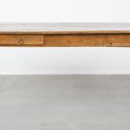 Antieke Franse Boeren Eettafel Uit De Vroege 19e Eeuw Met Twee Laden En Een Broodplank thumbnail 3