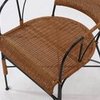 Decorative Wrought Iron And Rattan Side Chair 1970S thumbnail 9