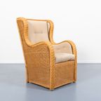 Vintage Italian Design Wicker Lounge Armchair / Fauteuil thumbnail 2