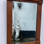 Oud Eiken Geslepen Spiegel Met Bobbin Kralen 50 X 36 Cm - Reliving thumbnail 3