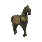 Vintage Houten Marwari Paard Koper Messing Beeld Sculptuur 27Cm thumbnail 10