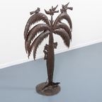 Mid-Century Wrought Metal Palm Tree / Standbeeld / Beeld By Atelier Marolles thumbnail 4