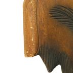 Grote Vintage Olifantenkop Handgemaakt Massief Hout 52cm thumbnail 10