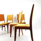 Vintage Deense Stoelen | 6 Oker Gele Stoelen Teak Danish thumbnail 15