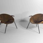 Deense Vintage Mid-Century Relax 'Balloon' Lounge Fauteuils Van Hans Olsen Voor Lea Design, 1950 thumbnail 2