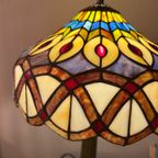 2 Beschikbaar Art Nouveau Tiffany Stijl Tafellampen Pauwen Motief thumbnail 2